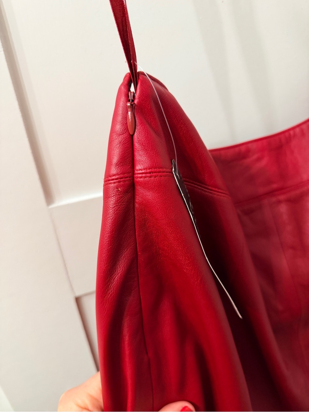 NWT Ralph Lauren Women's Red Leather Skirt - Picture 5 of 10